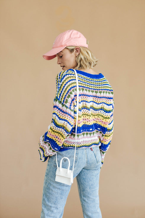 Different Strokes Knit Sweater // Cobalt